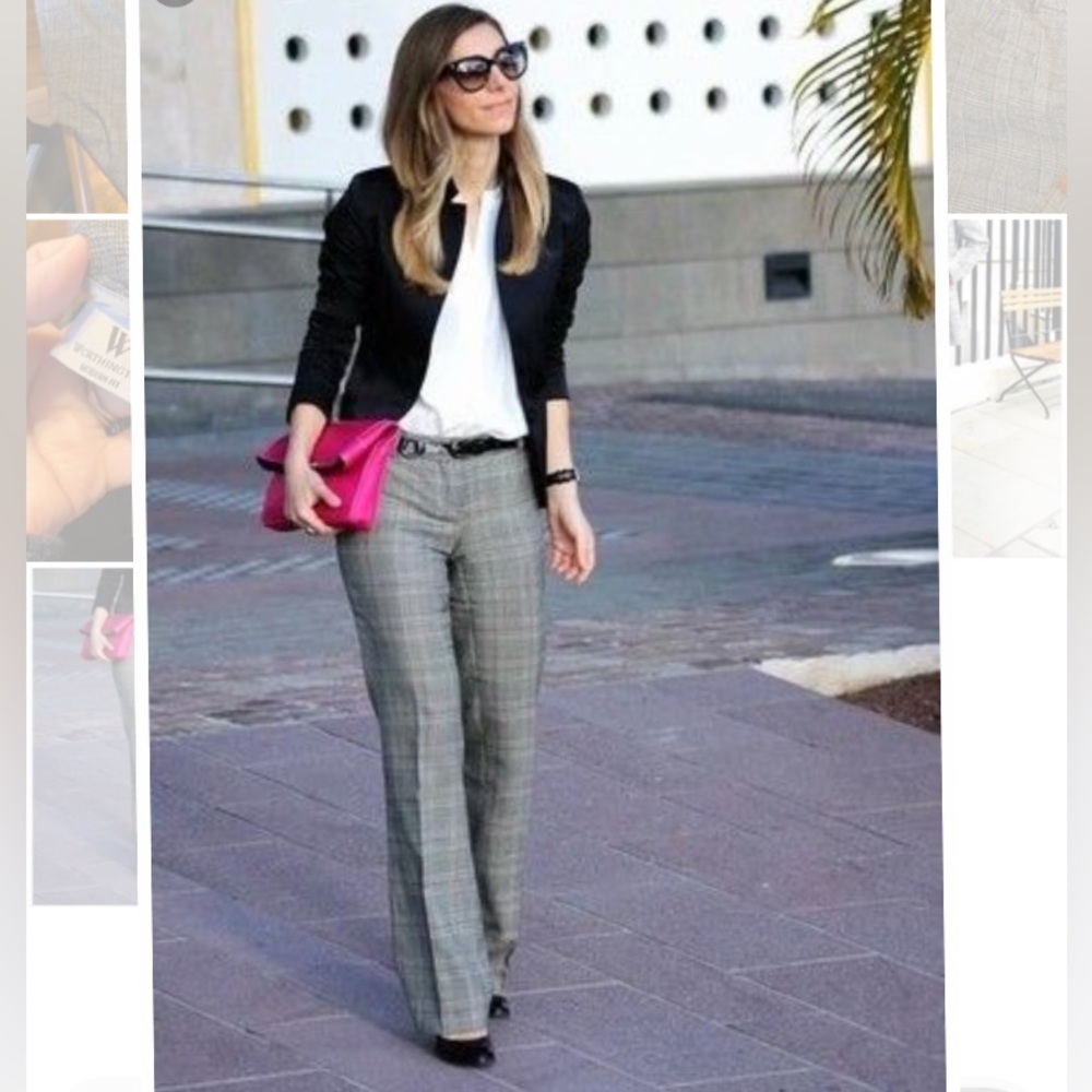 Maurices Gray Plaid Straight Leg Pants